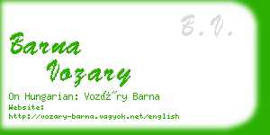 barna vozary business card